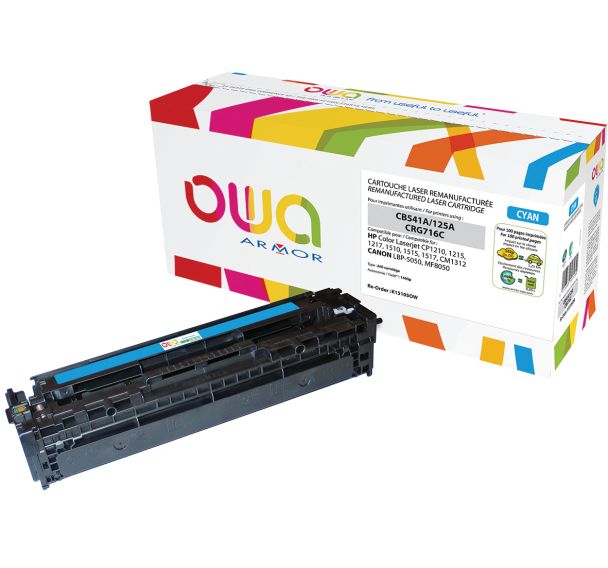 Toner reconditionné Cyan HP CB541A - 1400 p