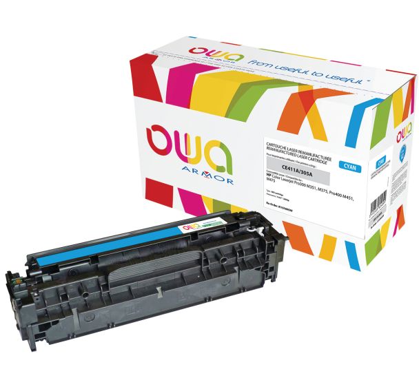 Toner reconditionné Cyan HP CE411A - 2600 p