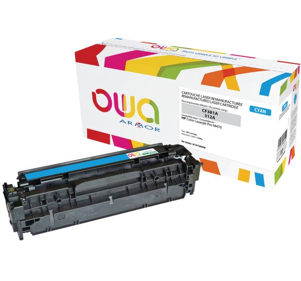 Toner reconditionné Cyan HP CF381A - 2700 p