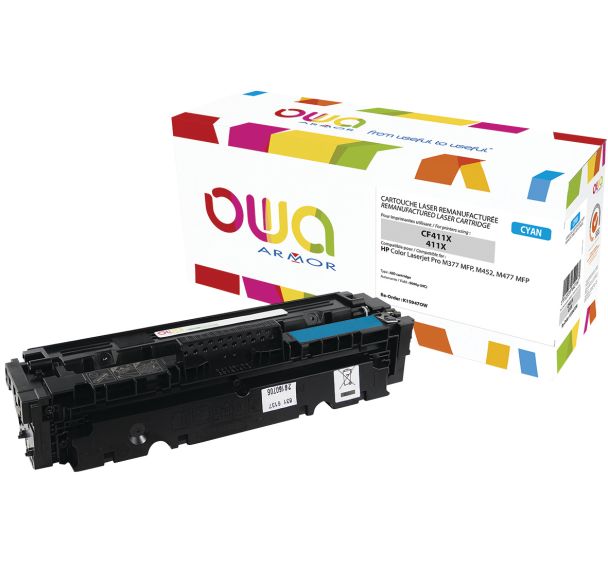 Toner reconditionné Cyan HP CF411X - 5000 p