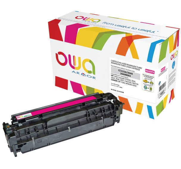 Toner reconditionné Magenta HP CC533A - 2800 p