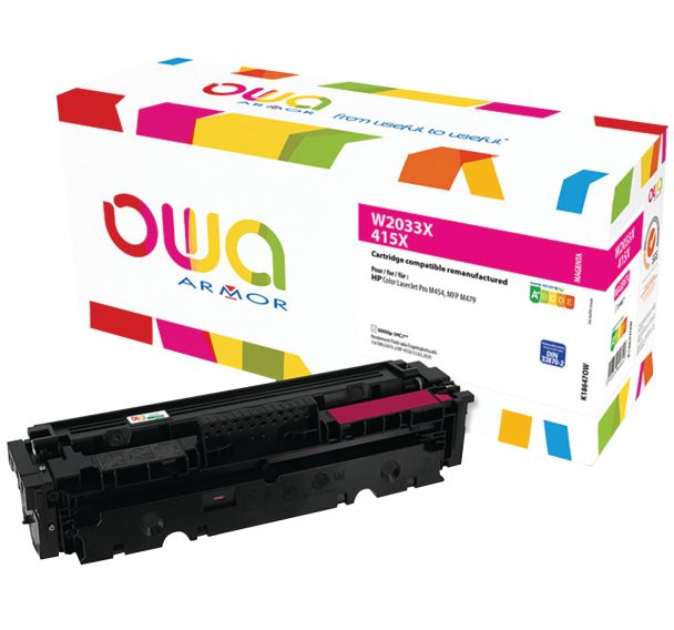 Toner reconditionné Magenta HP W2033X - 6000 p