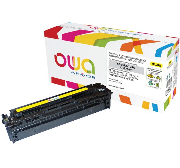 Toner reconditionné Yellow HP CB542A - 1400 p