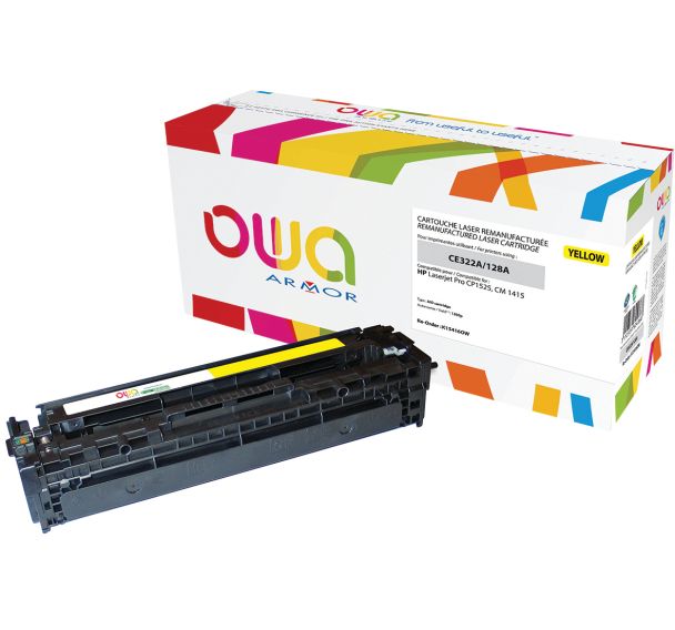 Toner reconditionné Yellow HP CE322A - 1300 p
