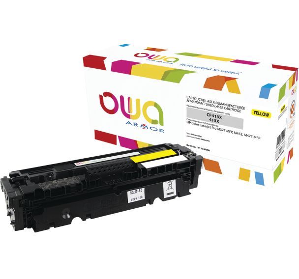Toner reconditionné Yellow HP CF412X - 5000 p