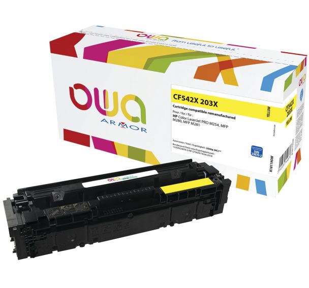 Toner reconditionné Yellow HP CF542X - 2500 p