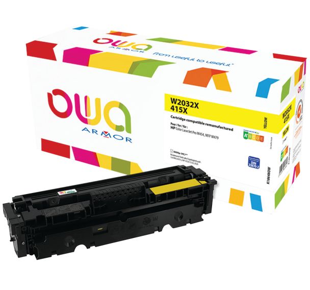 Toner reconditionné Yellow HP W2032X - 6000 p