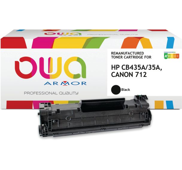Toner remanufacturé Canon 712-HP CB435A - Noir