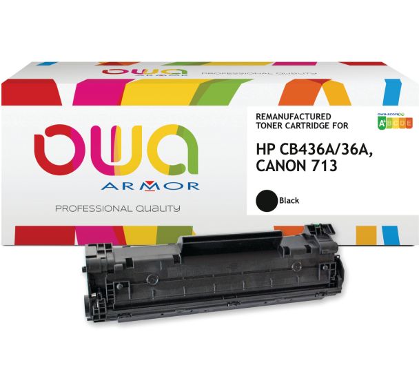 Toner remanufacturé Canon 713-HP CB436A - Noir