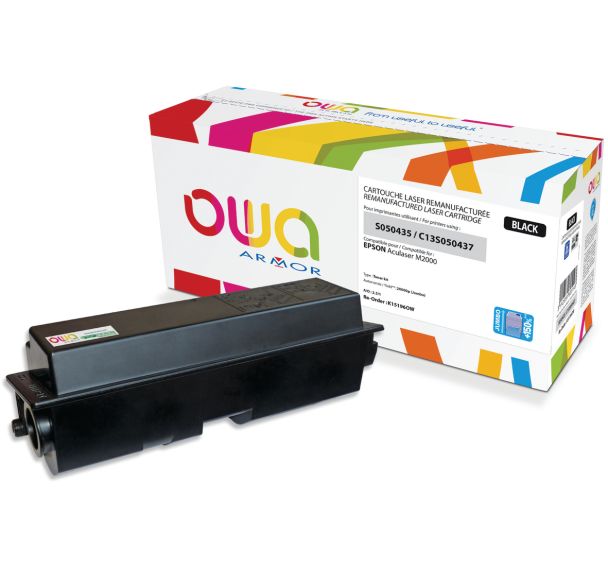 Toner remanufacturé Epson C13S050435, C13S050437 -Noir