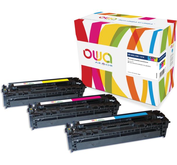 Toner remanufacturé HP 131A - CANON 731CMY - OWA