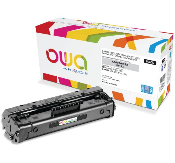 Toner remanufacturé HP C4092A-CANON EP-22 - Noir
