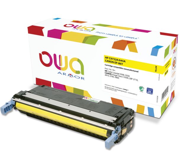 Toner remanufacturé HP C9732A - CANON EP-86 Y - OWA