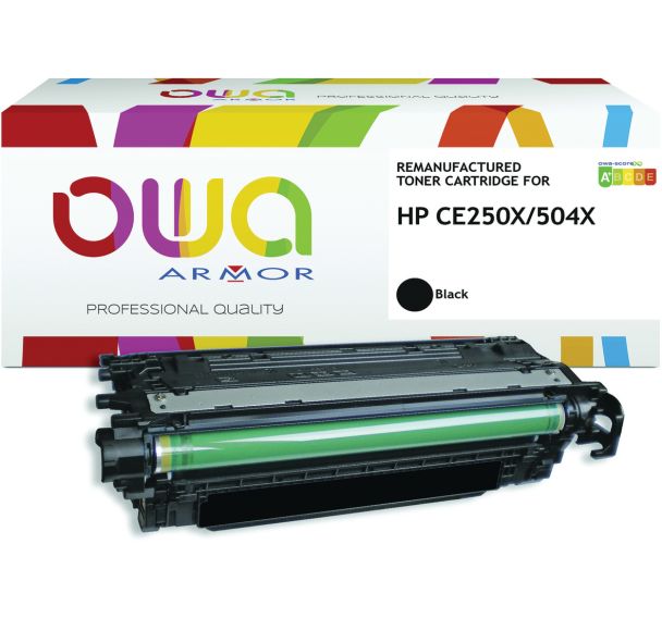 Toner remanufacturé HP CE250X - Noir