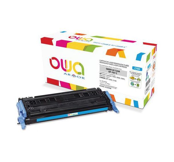 Toner remanufacturé HP Q6001A-CANON 707C - Cyan