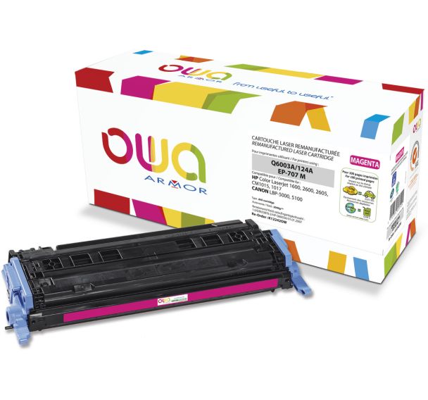 Toner remanufacturé HP Q6003A - CANON 707M - OWA