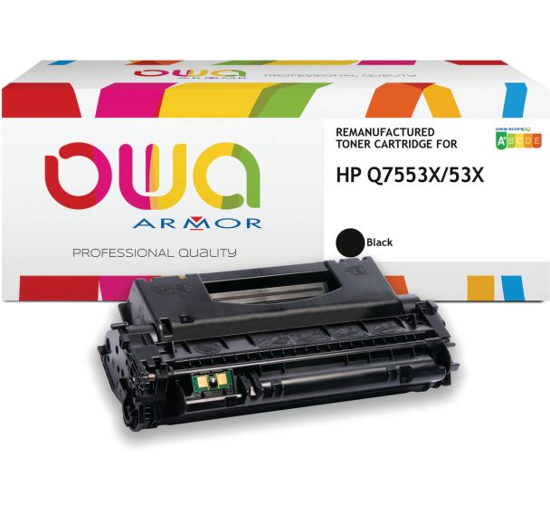 Toner remanufacturé HP Q7553X - Noir