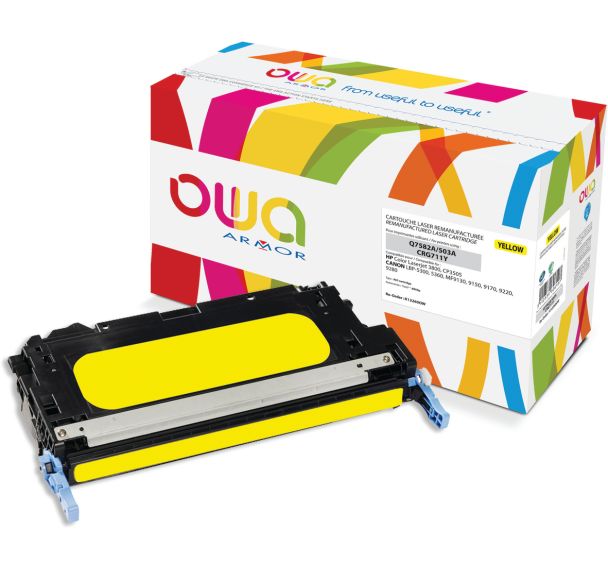 Toner remanufacturé HP Q7582A - CANON 711Y - OWA