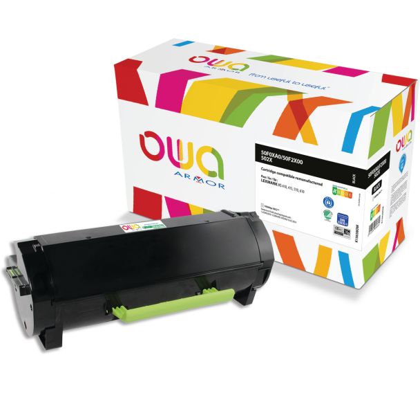 Toner remanufacturé LEXMARK 50F0XA0 - 50F2X00 - 50F2X0E - OWA