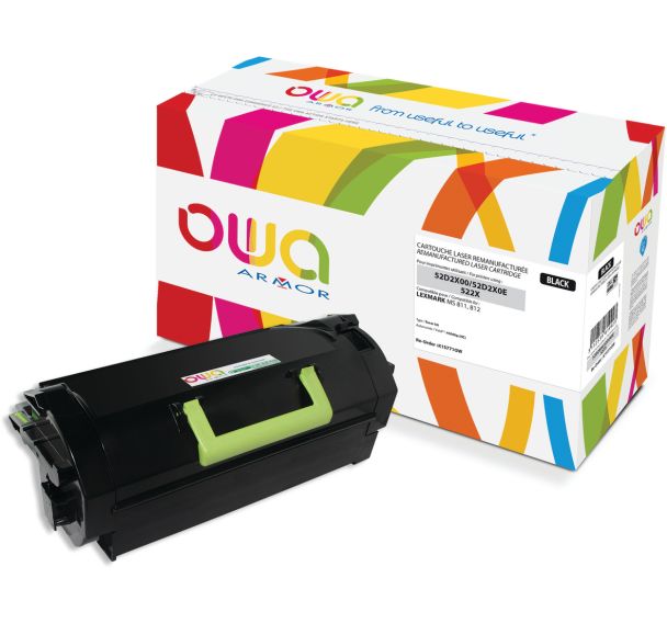 Toner remanufacturé LEXMARK 52D2X00 - 52D2X0E - OWA