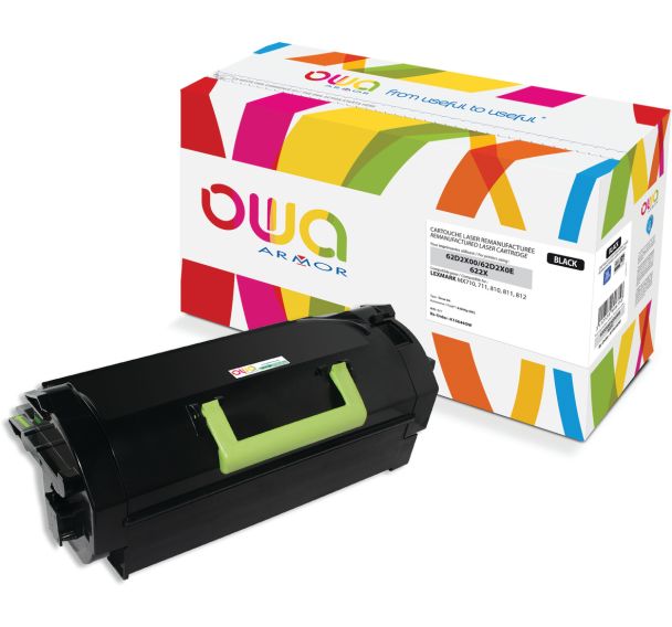 Toner remanufacturé LEXMARK 62D2X00 - 62D2X0E - OWA