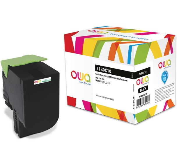 Toner remanufacturé LEXMARK 71B0H10 - 71B0010 - OWA