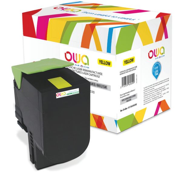 Toner remanufacturé LEXMARK 80C2HYE - 80C2HY0 - OWA