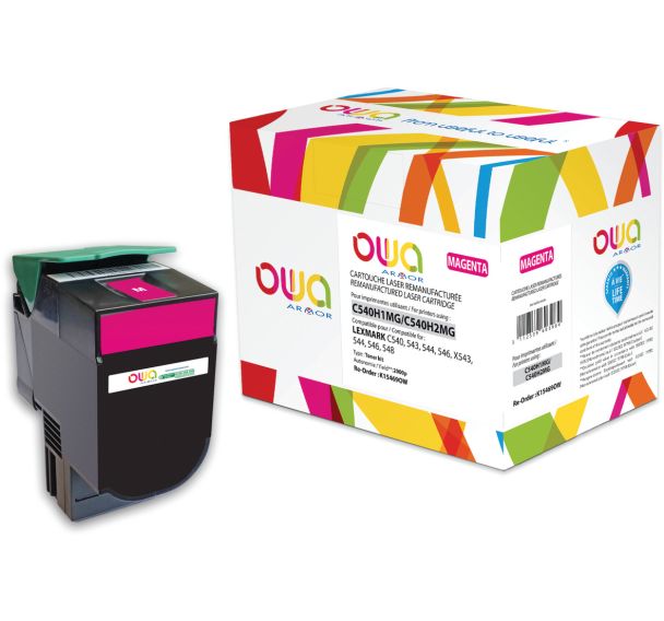 Toner remanufacturé LEXMARK C540H1MG - C540H2MG - OWA
