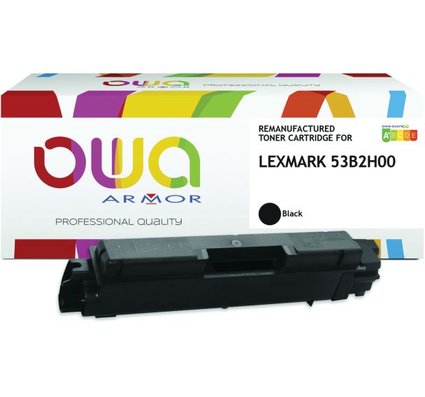 Toner remanufacturé Lexmark 53B2000 - Noir