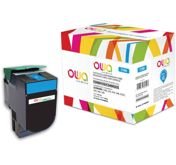 Toner remanufacturé Lexmark C540H1 - Lexmark C540H2 - Owa