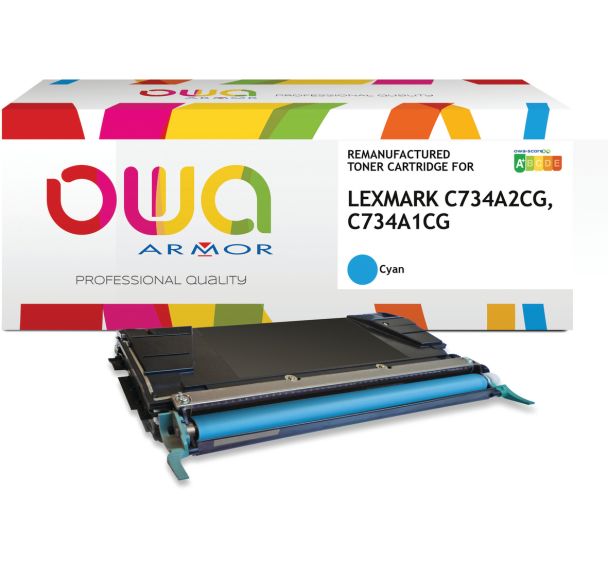 Toner remanufacturé Lexmark C734A1 - Lexmark C734A2 - Owa