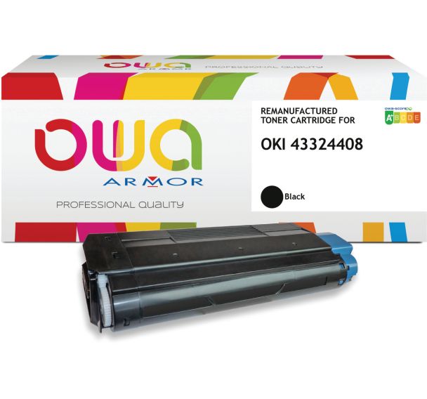 Toner remanufacturé OKI 43324408 - Noir