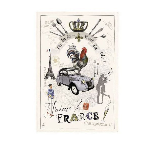 Torchon Panorama france - 48x72cm - Lot de 6
