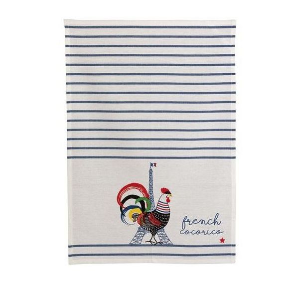 Torchon coton french cocorico - 20x70cm