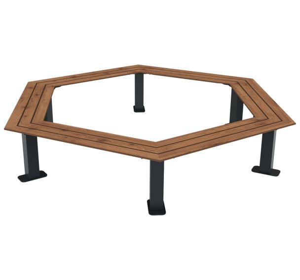 Tour d'arbre MADRID effet lames bois/métal - BUTON DESIGN