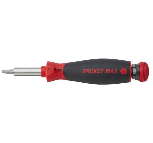 Tournevis PocketMax magnétique avec 8 embouts (fente, PH, PZ, Torx)