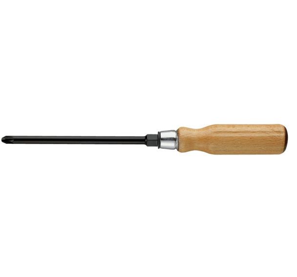 Tournevis manche bois pour vis cruciformes Pozidriv® - lame avec 6 pans