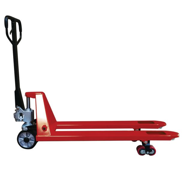 Transpalette 2,5 T premium couleur rouge livré timon monté