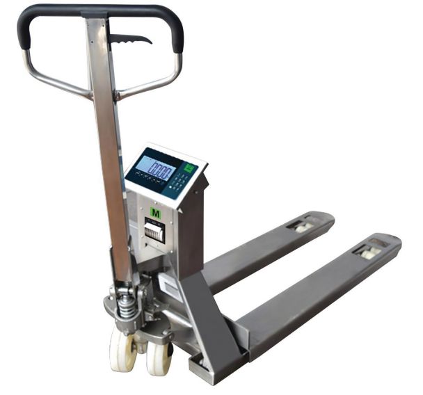 Transpalette peseur inox avec imprimante - Capacité 2000kg - B3C