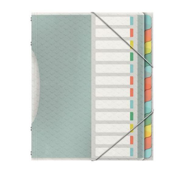 Trieur 12 compartiments 24x33 cm polypropylène couleur