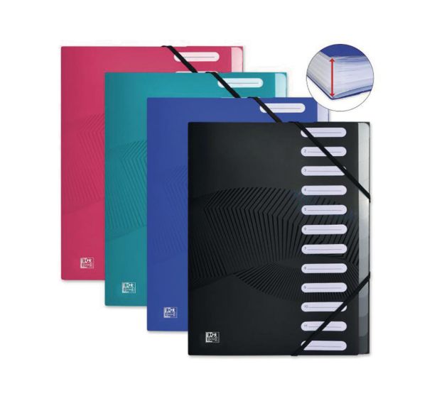 Trieur Extensible Osmose A4 12 Positions Couverture Polypro Coloris Assortis