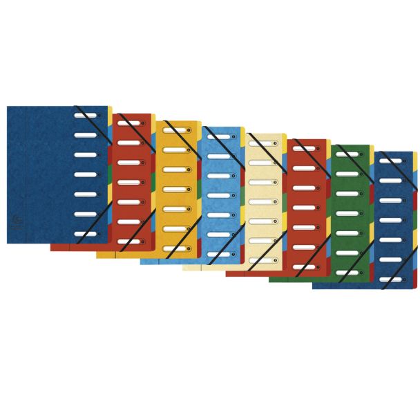 Trieur à fenêtres 7 compartiments - Coloris assortis - Lot de 8