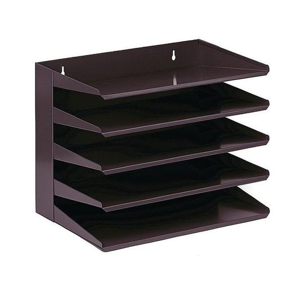 Trieur à l'italienne métal Hauteur 30 cm - 5 cases coloris Noir