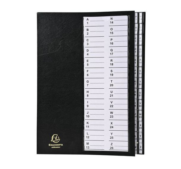 Trieur à onglets cavaliers 26 compartiments Alphanumériques - A4