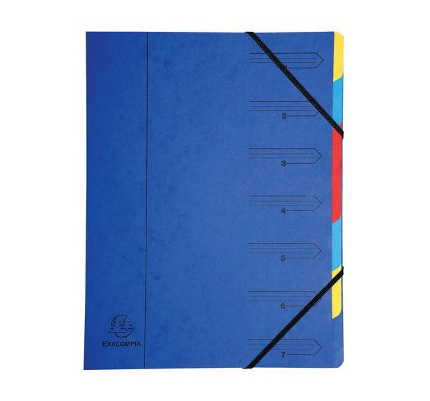 Trieur agrafé avec élastiques 7 compartiments