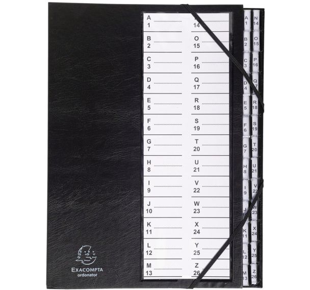 Trieur rigide Ordonator avec cavaliers alphabétique 26 compartiments