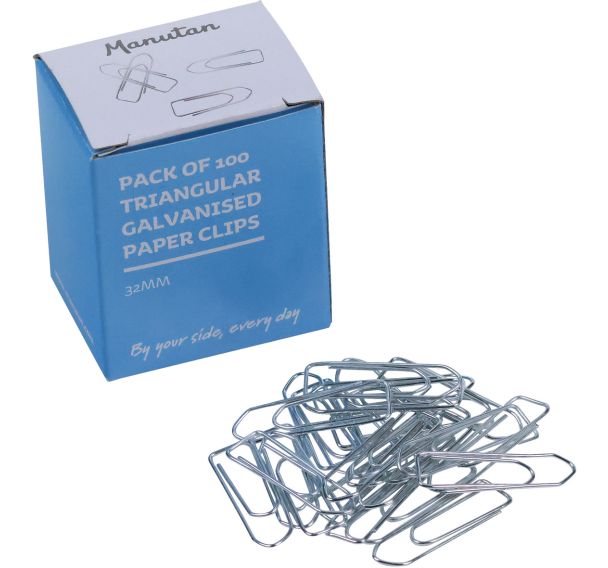 Trombone galvanisé forme chevron - Boîte de 100 - Manutan Expert