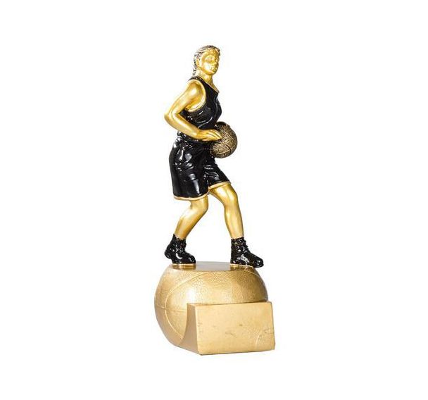 Trophée résine joueuse basket - 20cm