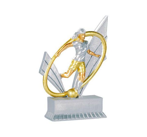 Trophée résine joueuse football - 12cm