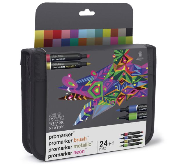 Trousse 24 promarkers assortis double pointe